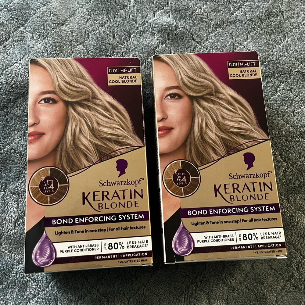 Schwarzkopf Keratin Blonde Hair Color - Natural Cool Blonde‎ set of 2